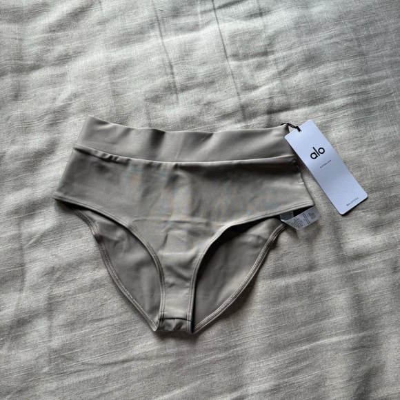 ALO Yoga High-Waisted Bikini Bottoms in gravel shade - Picture 1 of 5